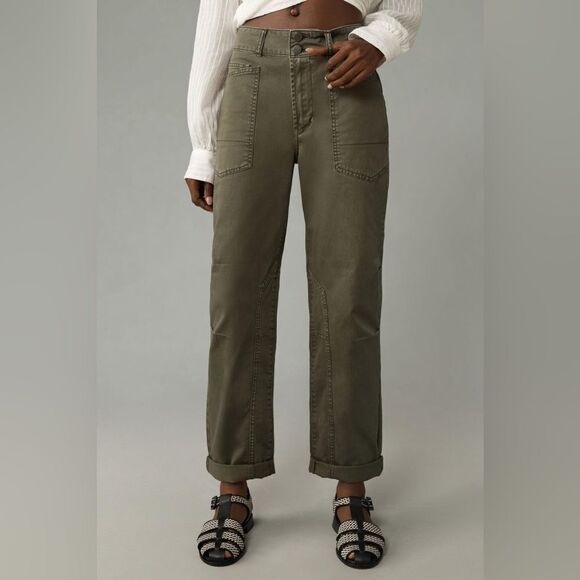 The Wanderer Mid-Rise Relaxed-Leg Pants by Pilcro Size 16W moss - Picture 4 of 4